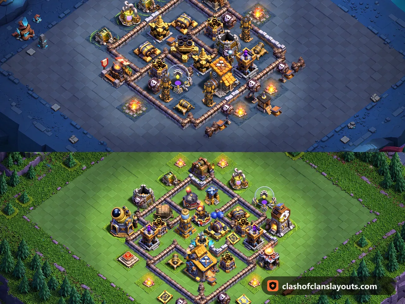 BH10 Trophy Base Layout 13: Clash of Clans Builder Hall 10 trophy base layout, full base picture