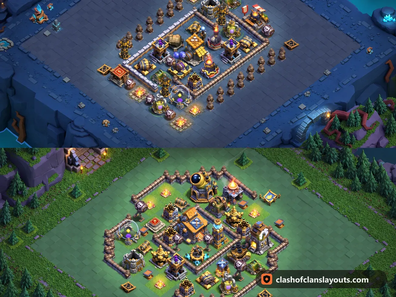 BH10 Trophy Base Layout 14: Clash of Clans Builder Hall 10 trophy base layout, full base picture