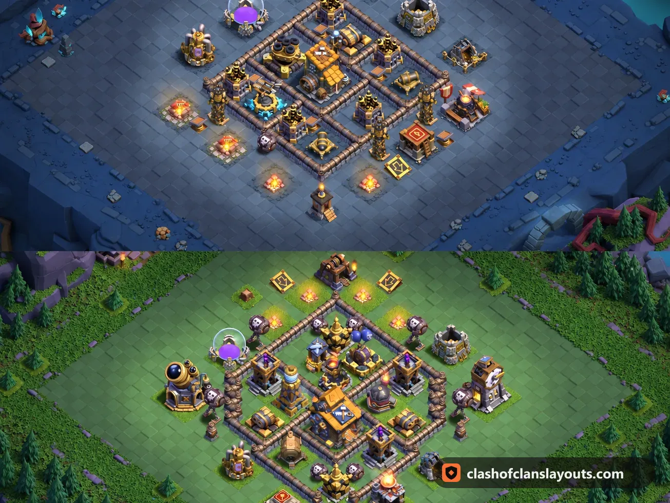 BH10 Trophy Base Layout 15: Clash of Clans Builder Hall 10 trophy base layout, full base picture