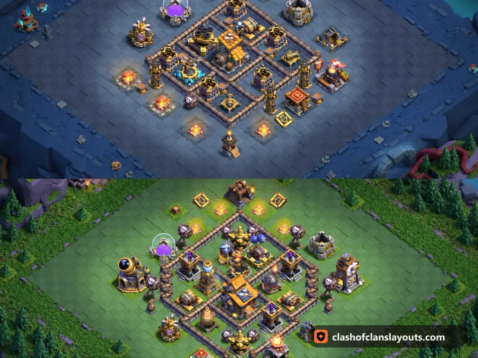 BH10 Trophy Base Layout 15: Clash of Clans Builder Hall 10 trophy base layout, full base picture