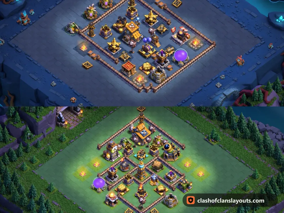 BH10 Trophy Base Layout 16: Clash of Clans Builder Hall 10 trophy base layout, full base picture