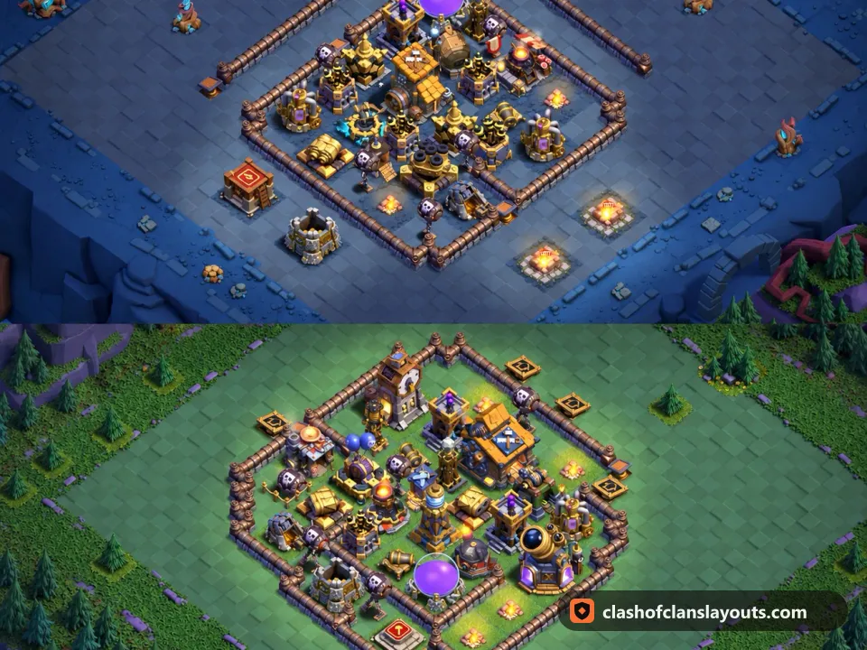 BH10 Trophy Base Layout 18: Clash of Clans Builder Hall 10 trophy base layout, full base picture