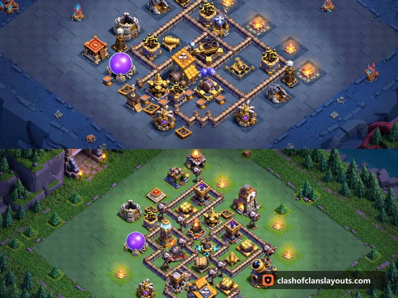 BH10 Trophy Base Layout 19: Clash of Clans Builder Hall 10 trophy base layout, full base picture