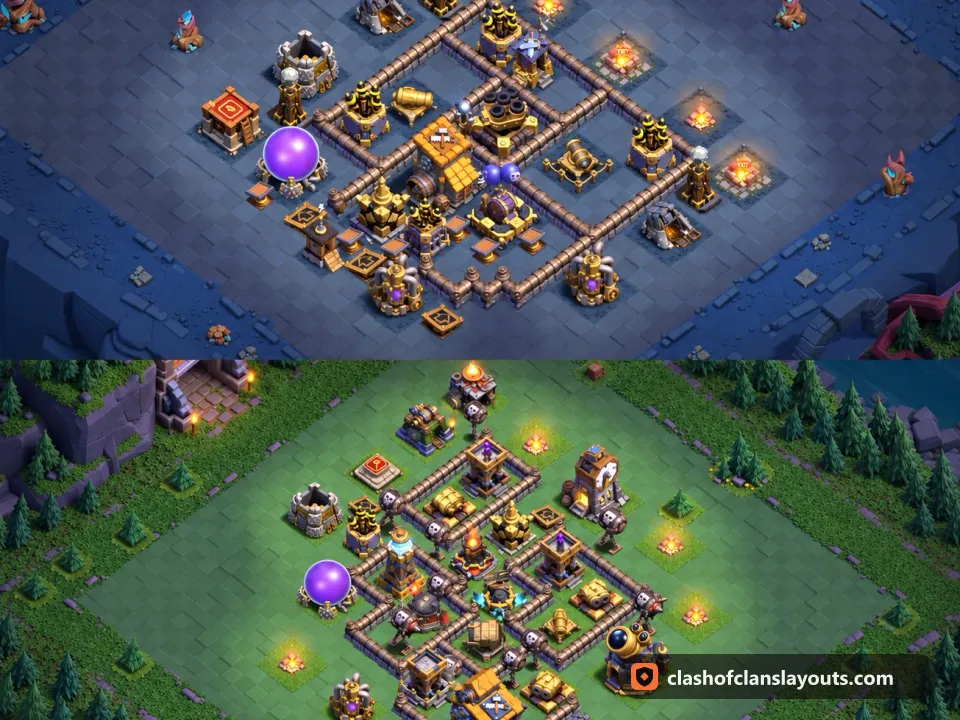 BH10 Trophy Base Layout 19: Clash of Clans Builder Hall 10 trophy base layout, full base picture