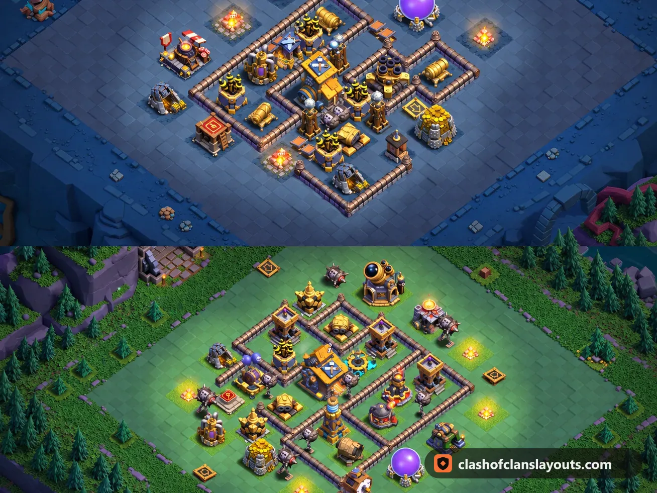 BH10 Trophy Base Layout 21: Clash of Clans Builder Hall 10 trophy base layout, full base picture