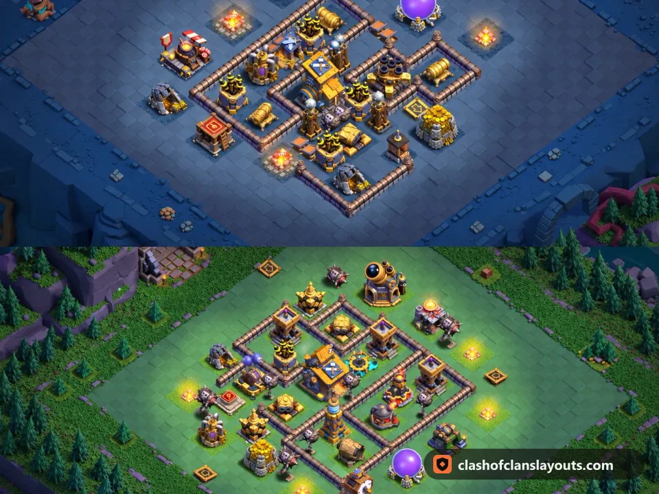 BH10 Trophy Base Layout 21: Clash of Clans Builder Hall 10 trophy base layout, full base picture