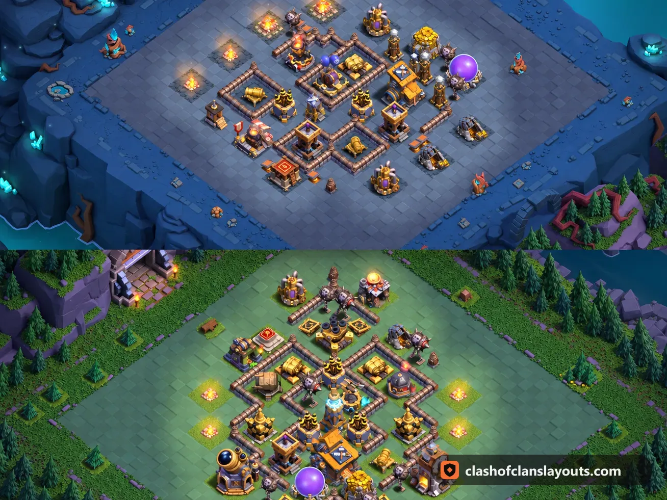 BH10 Trophy Base Layout 23: Clash of Clans Builder Hall 10 trophy base layout, full base picture