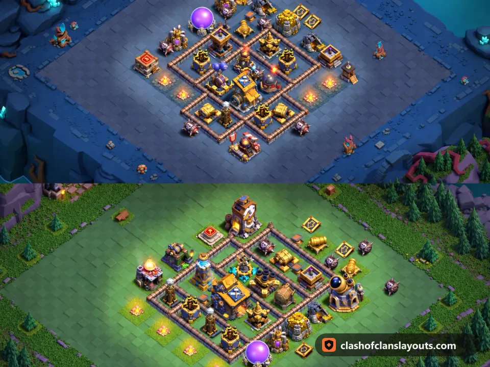 BH10 Trophy Base Layout 24: Clash of Clans Builder Hall 10 trophy base layout, full base picture
