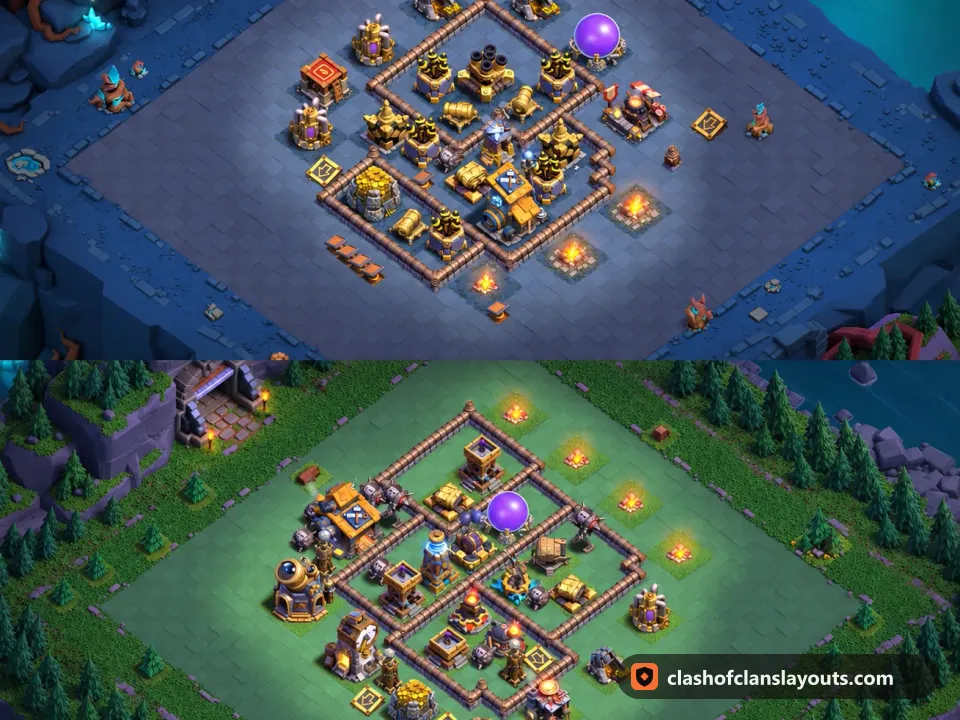 BH10 Trophy Base Layout 25: Clash of Clans Builder Hall 10 trophy base layout, full base picture