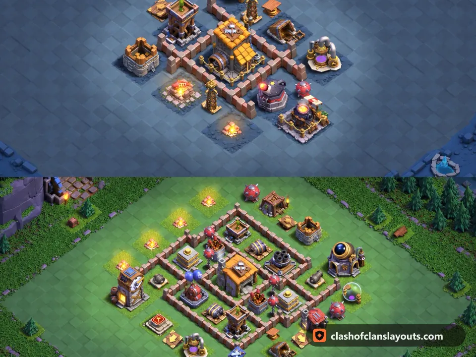 BH6 Trophy Base Layout 33: Clash of Clans Builder Hall 6 trophy base layout, full base picture