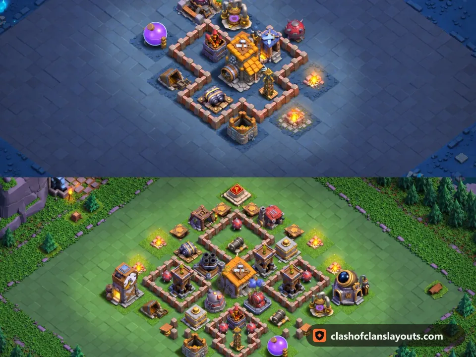 BH6 Trophy Base Layout 38: Clash of Clans Builder Hall 6 trophy base layout, full base picture