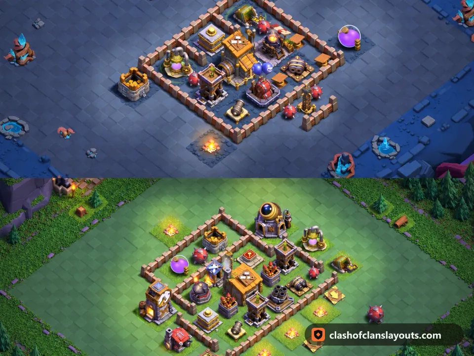 BH6 Trophy Base Layout 41: Clash of Clans Builder Hall 6 trophy base layout, full base picture