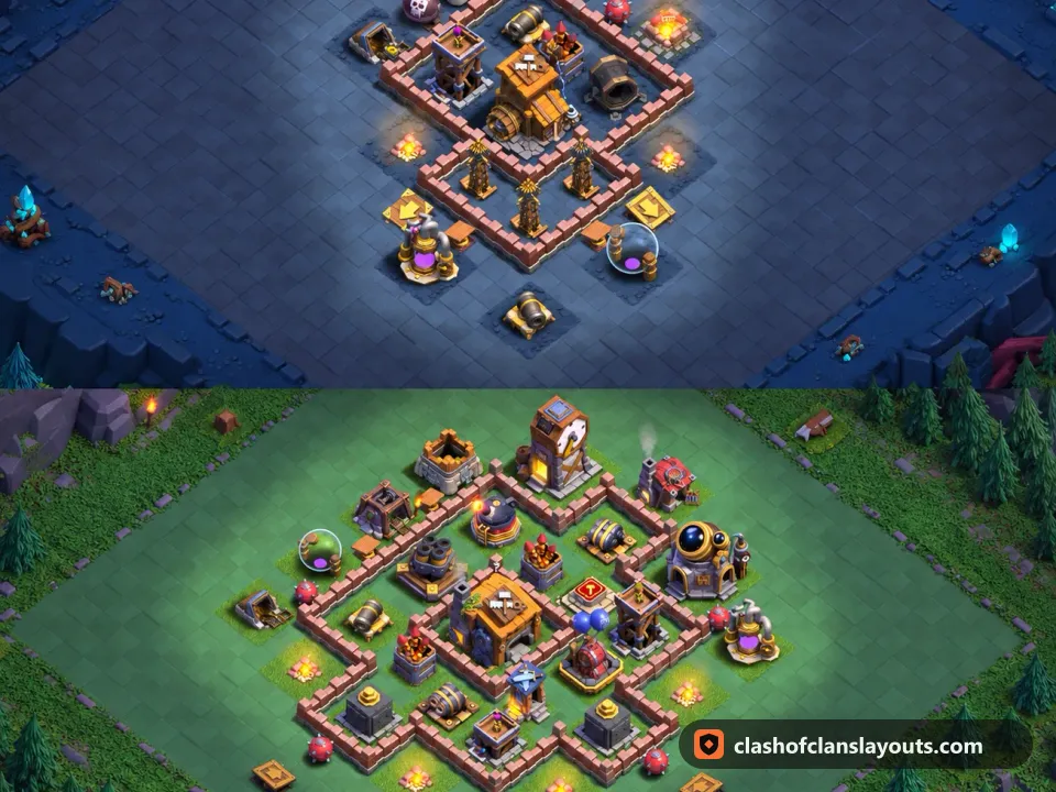 BH7 Trophy Base Layout 55: Clash of Clans Builder Hall 7 trophy base layout, full base picture