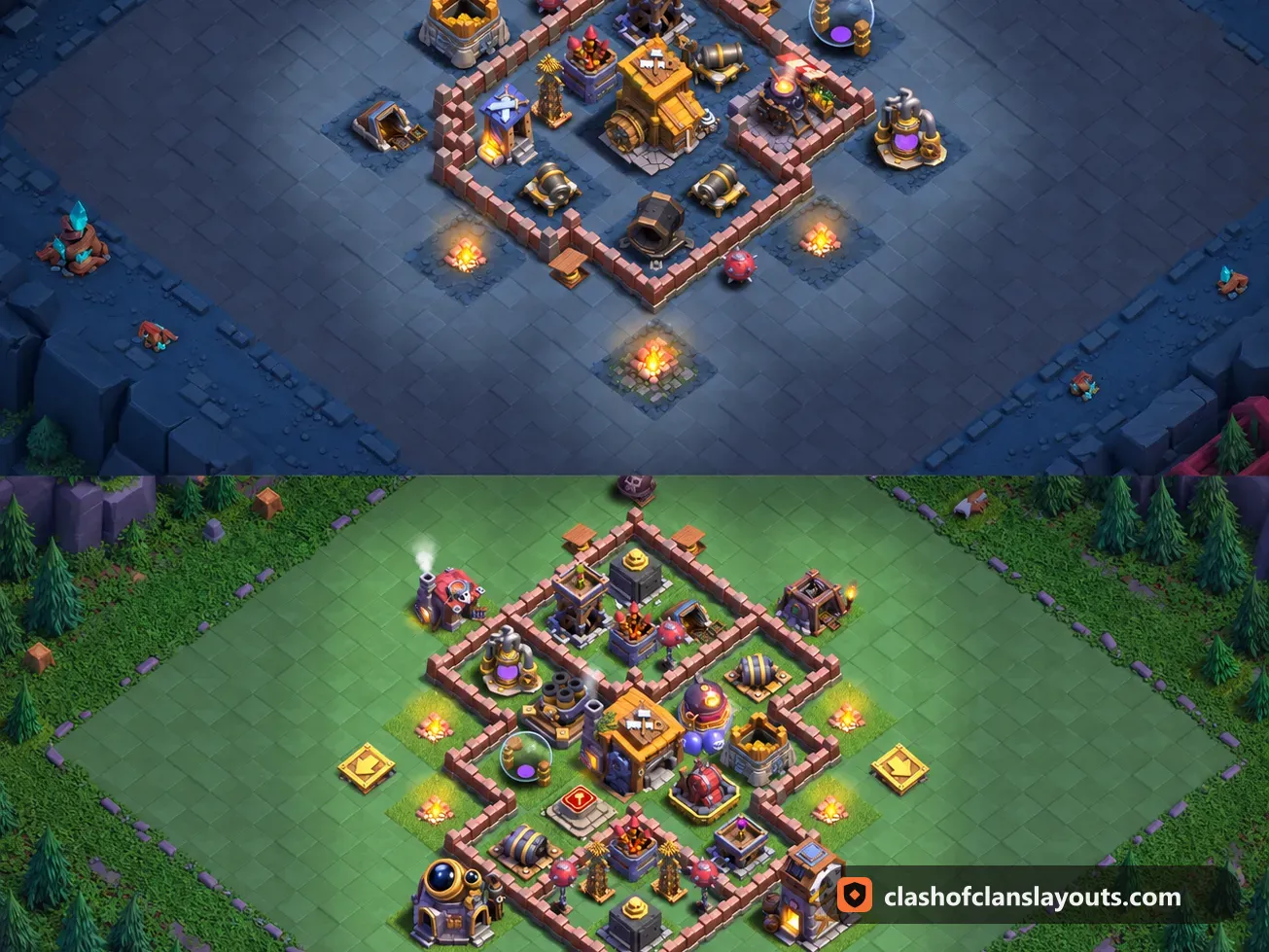 BH7 Trophy Base Layout 56: Clash of Clans Builder Hall 7 trophy base layout, full base picture