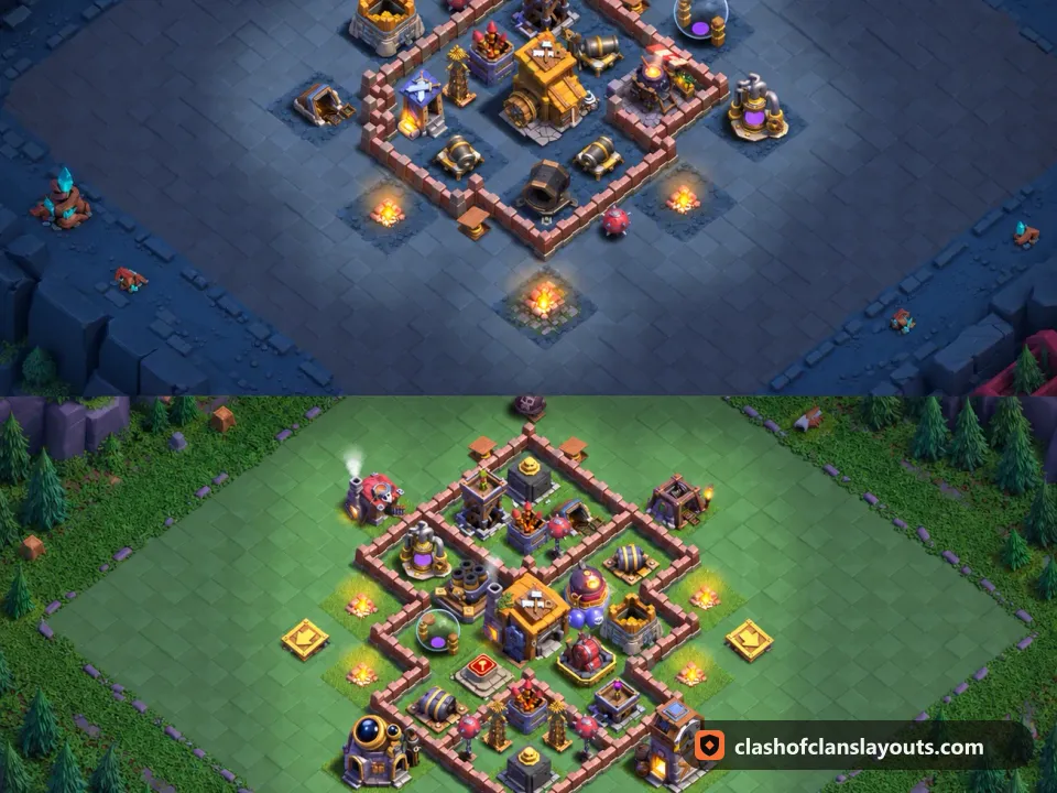 BH7 Trophy Base Layout 56: Clash of Clans Builder Hall 7 trophy base layout, full base picture
