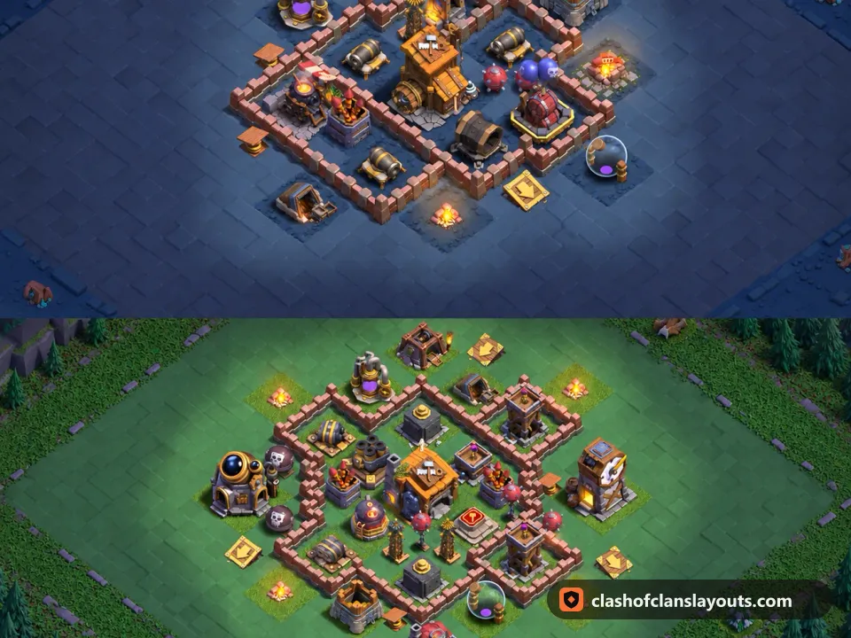 BH7 Trophy Base Layout 57: Clash of Clans Builder Hall 7 trophy base layout, full base picture