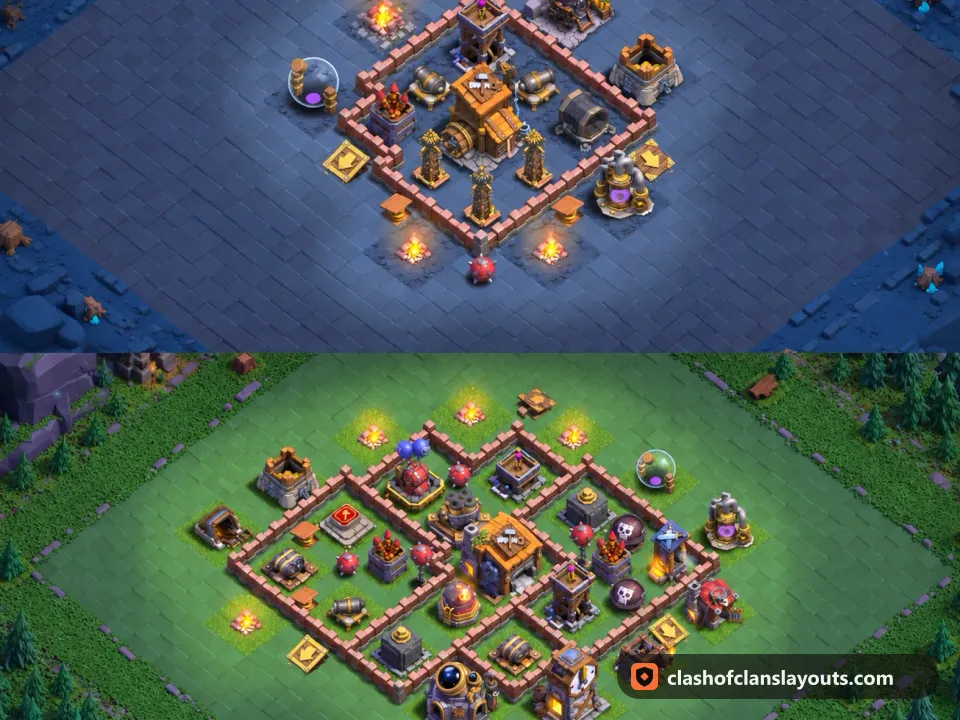 BH7 Trophy Base Layout 58: Clash of Clans Builder Hall 7 trophy base layout, full base picture
