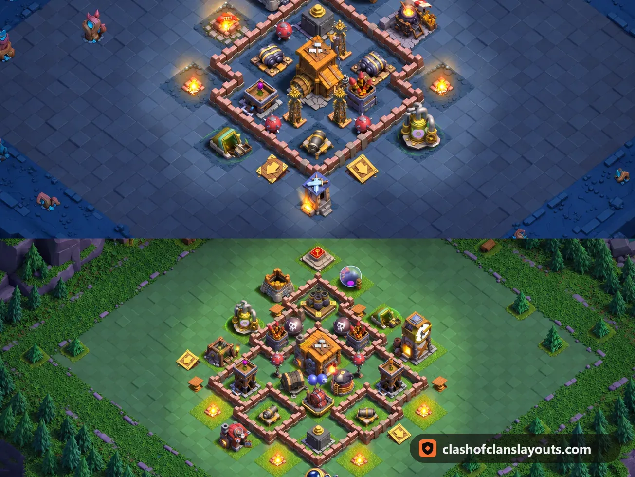 BH7 Trophy Base Layout 59: Clash of Clans Builder Hall 7 trophy base layout, full base picture