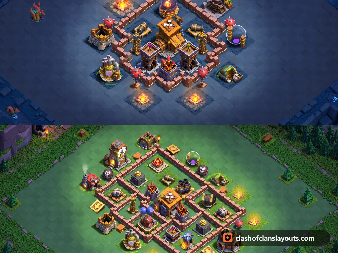 BH7 Trophy Base Layout 60: Clash of Clans Builder Hall 7 trophy base layout, full base picture