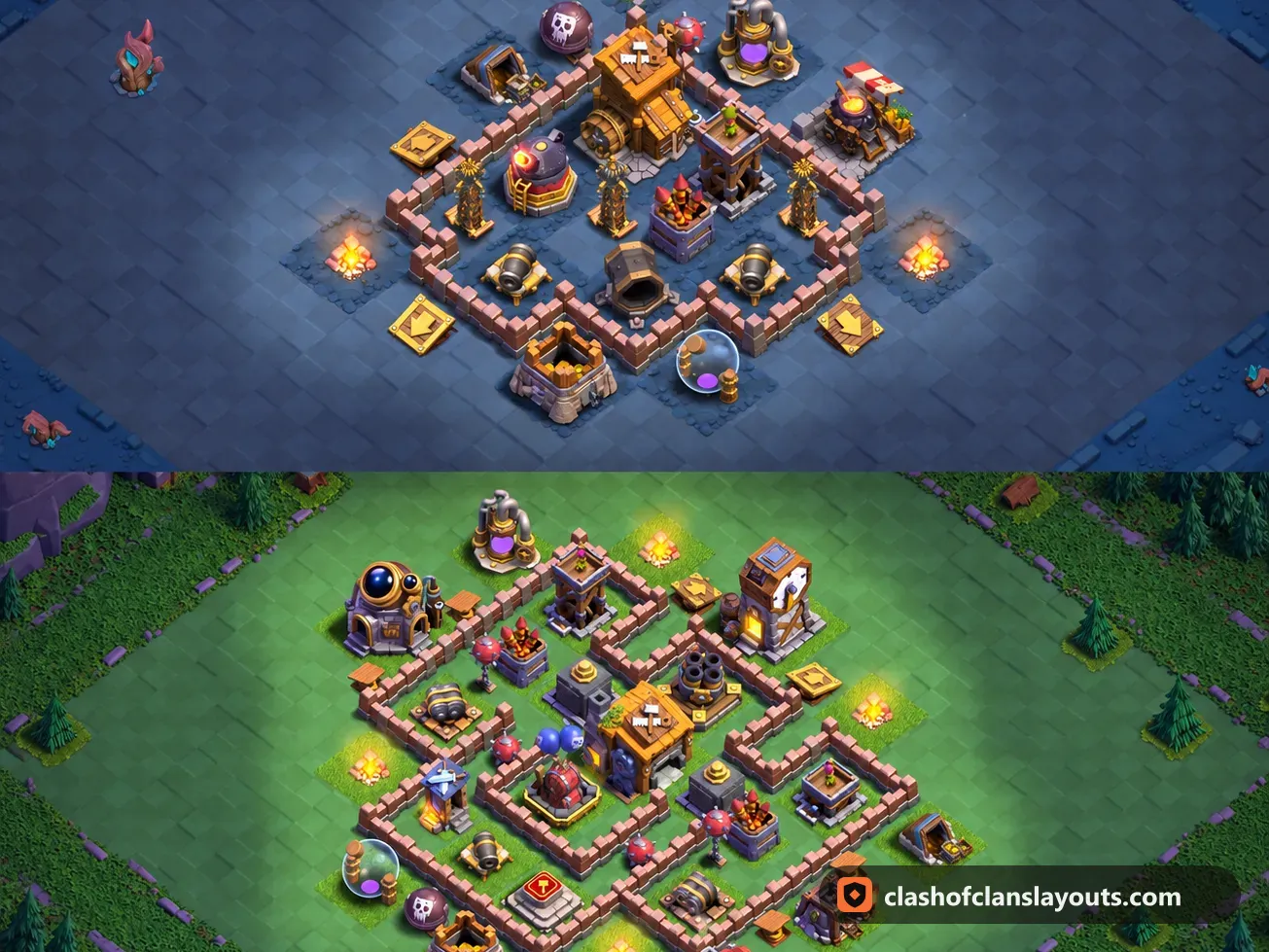 BH7 Trophy Base Layout 61: Clash of Clans Builder Hall 7 trophy base layout, full base picture