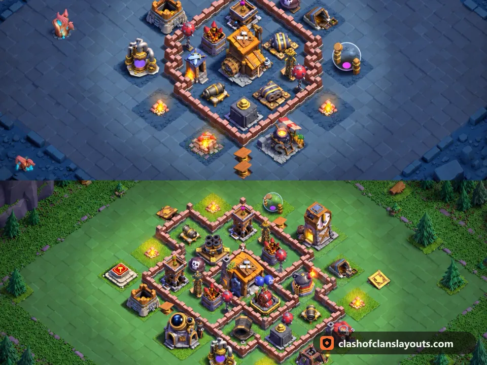 BH7 Trophy Base Layout 62: Clash of Clans Builder Hall 7 trophy base layout, full base picture