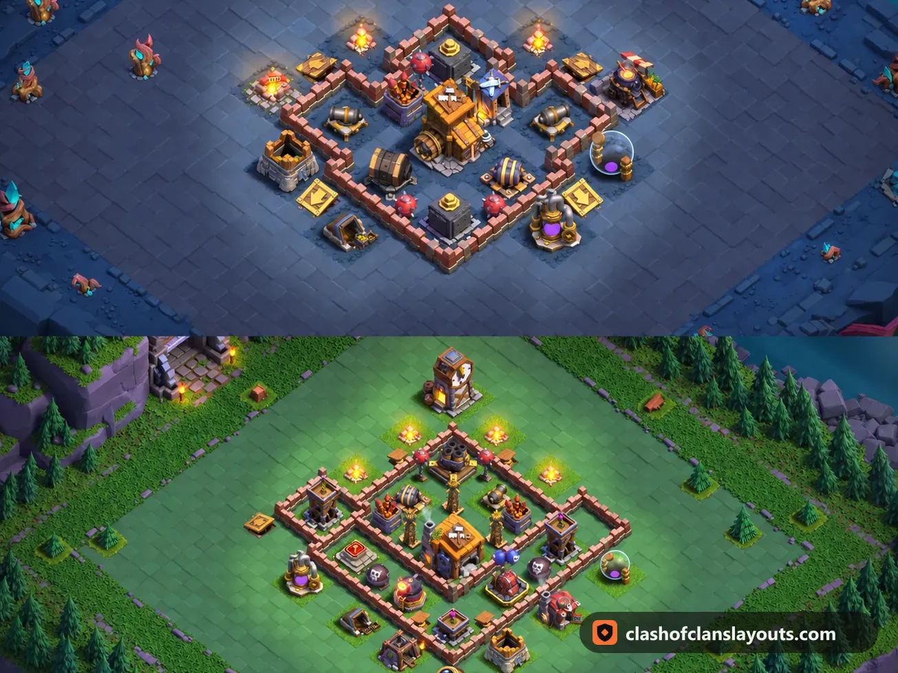 BH7 Trophy Base Layout 64: Clash of Clans Builder Hall 7 trophy base layout, full base picture