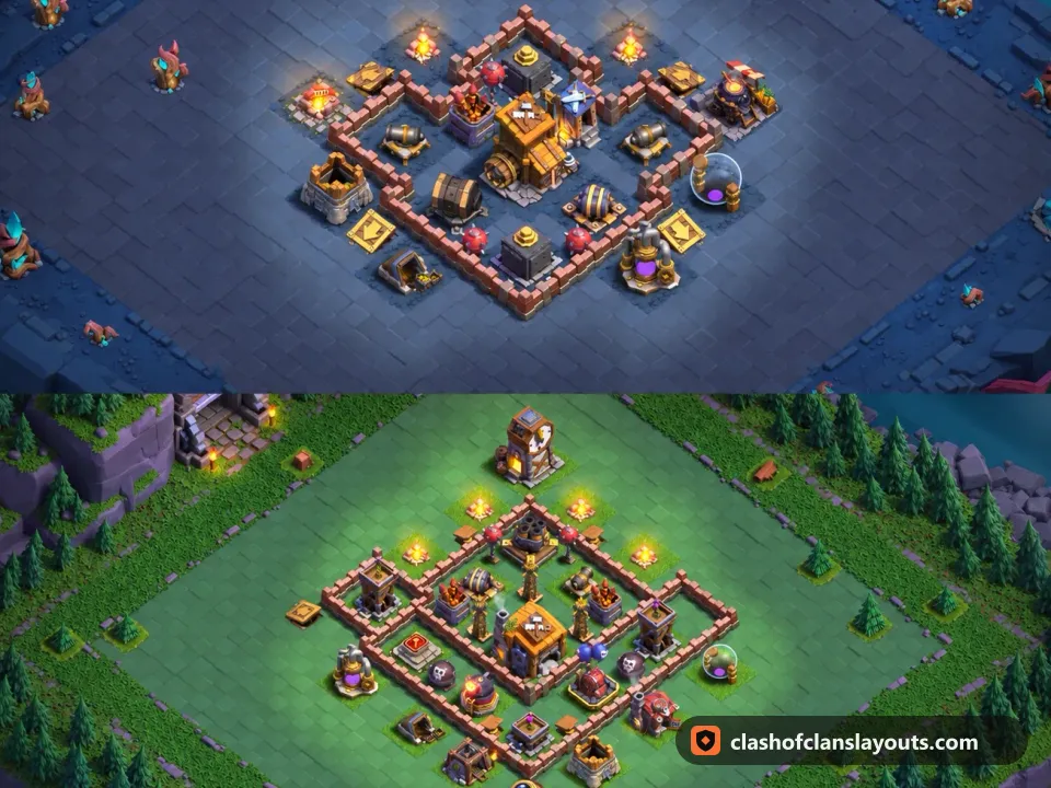 BH7 Trophy Base Layout 64: Clash of Clans Builder Hall 7 trophy base layout, full base picture