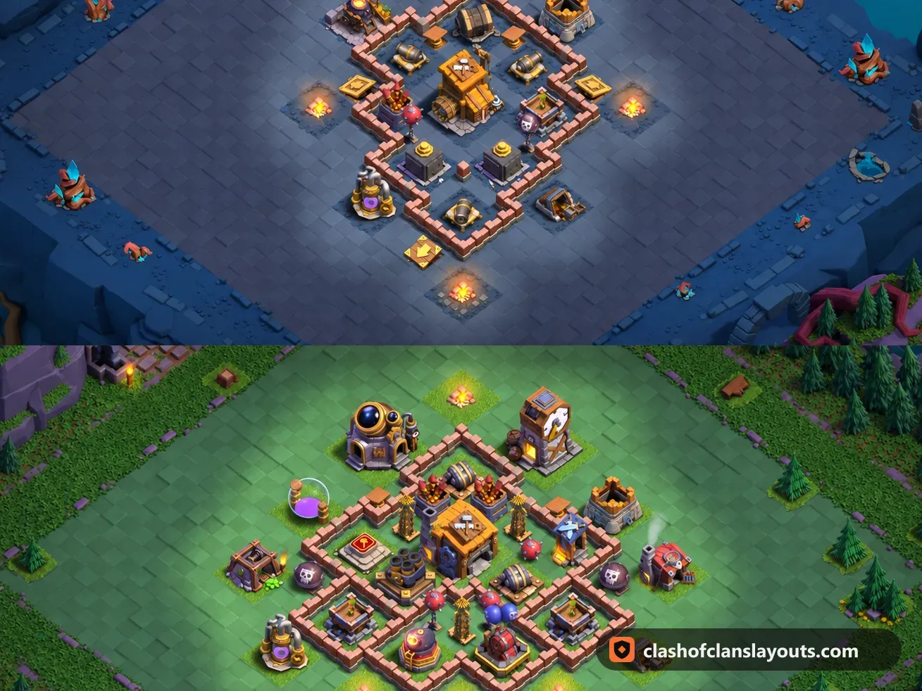 BH7 Trophy Base Layout 65: Clash of Clans Builder Hall 7 trophy base layout, full base picture