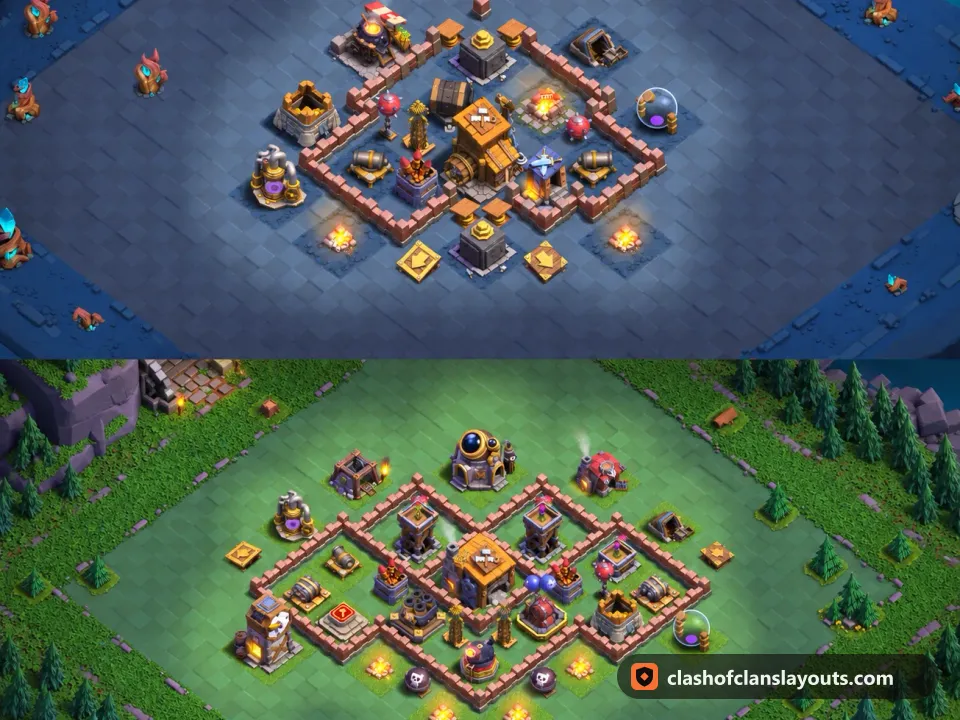 BH7 Trophy Base Layout 66: Clash of Clans Builder Hall 7 trophy base layout, full base picture