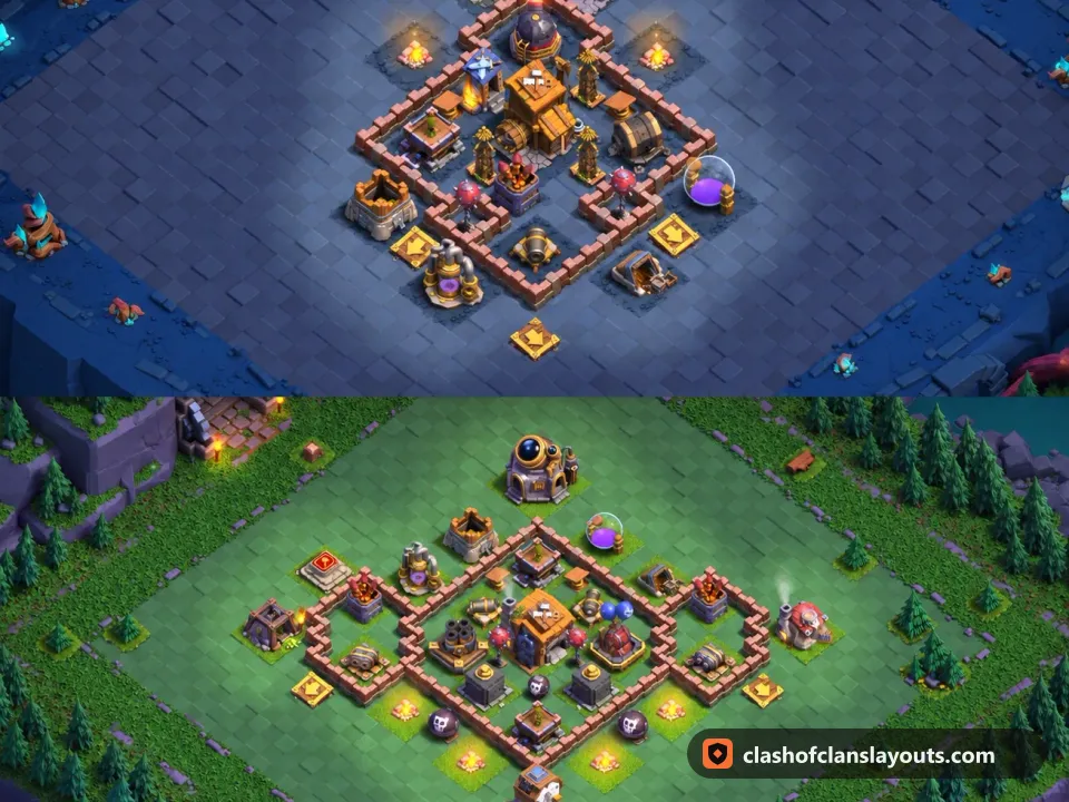 BH7 Trophy Base Layout 67: Clash of Clans Builder Hall 7 trophy base layout, full base picture