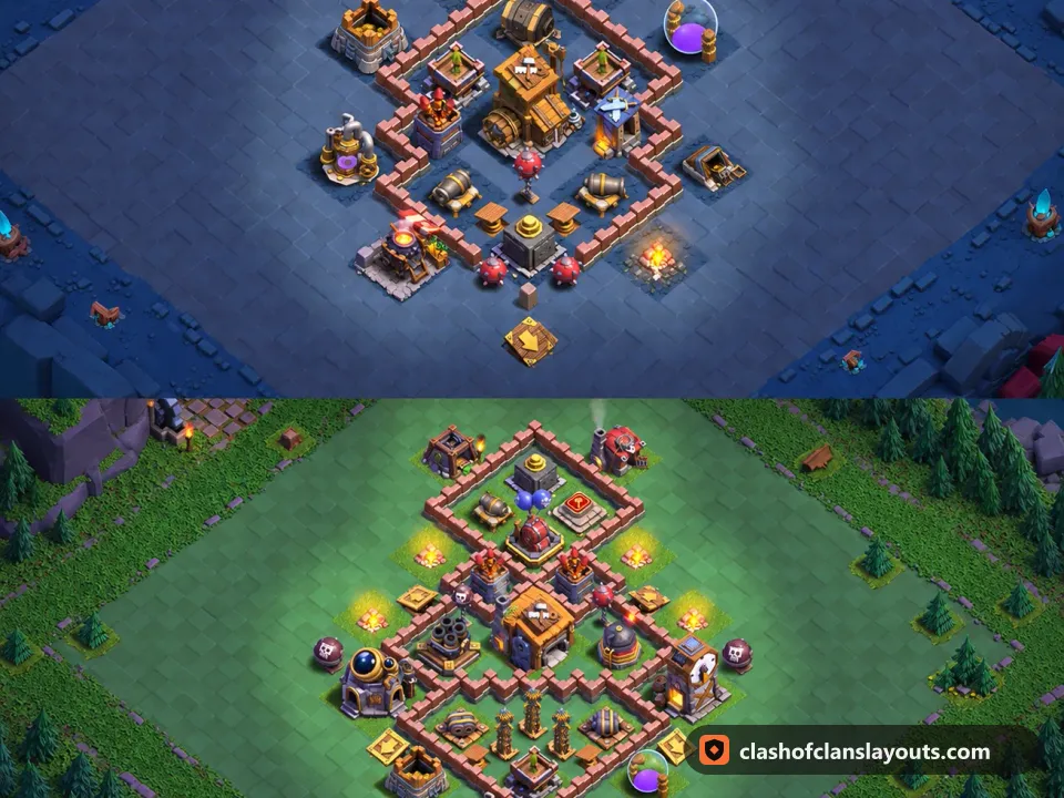 BH7 Trophy Base Layout 68: Clash of Clans Builder Hall 7 trophy base layout, full base picture