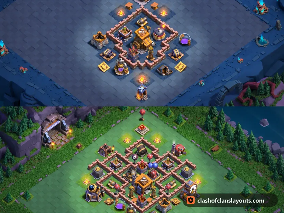 BH7 Trophy Base Layout 69: Clash of Clans Builder Hall 7 trophy base layout, full base picture