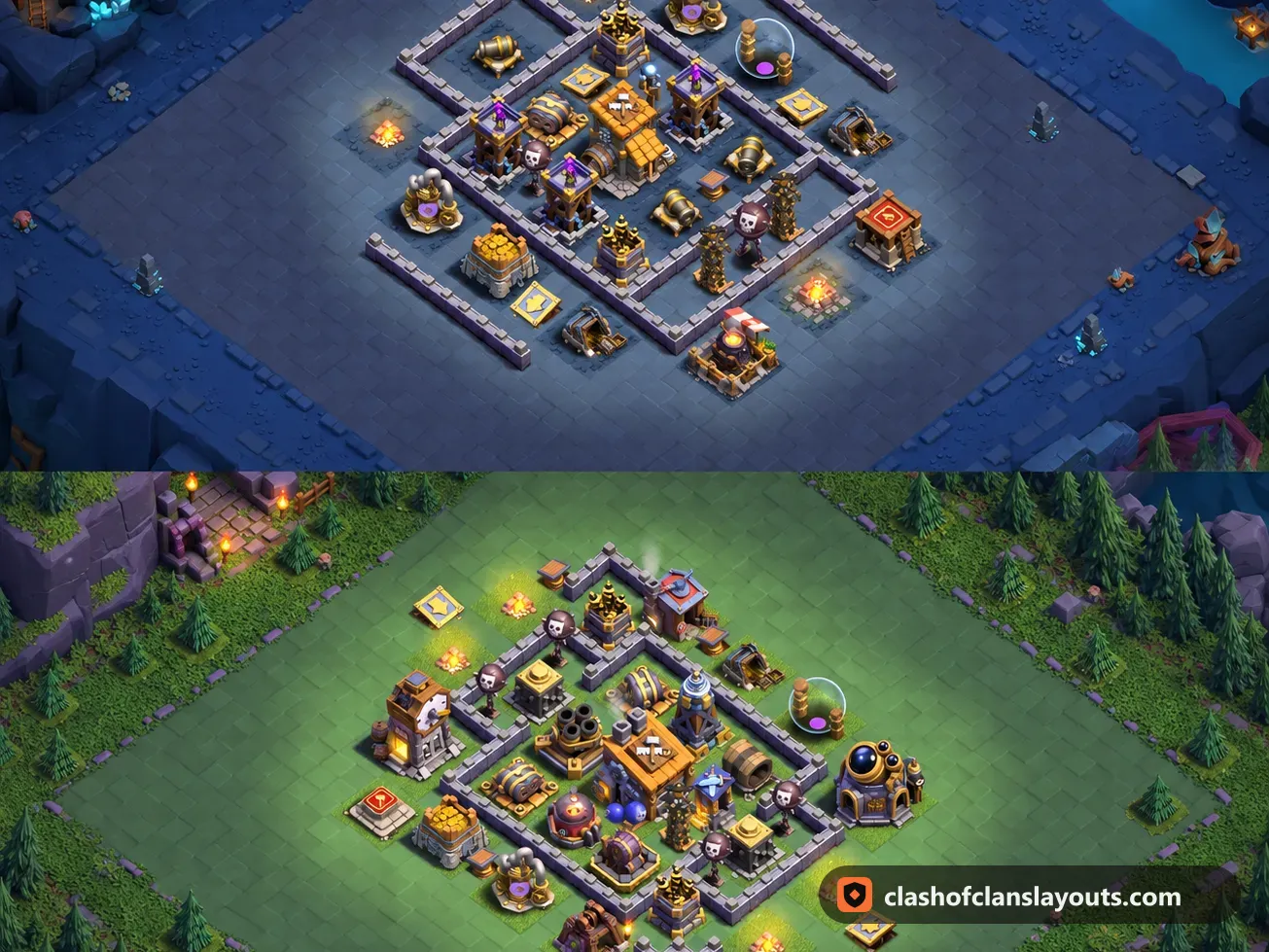 BH8 Trophy Base Layout 19: Clash of Clans Builder Hall 8 trophy base layout, full base picture