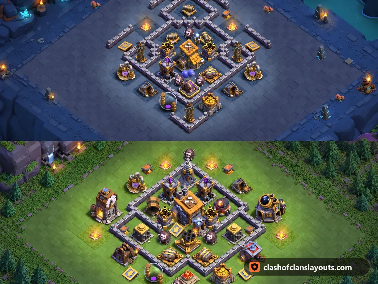 BH8 Trophy Base Layout 20: Clash of Clans Builder Hall 8 trophy base layout, full base picture