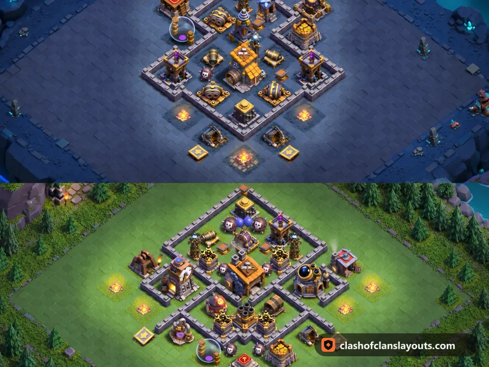 BH8 Trophy Base Layout 22: Clash of Clans Builder Hall 8 trophy base layout, full base picture