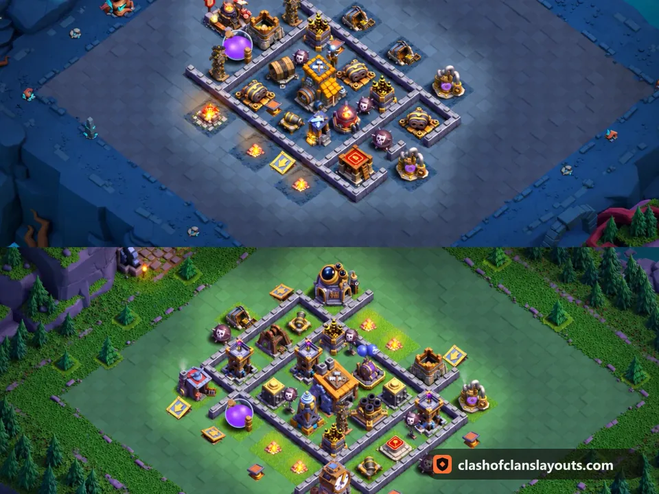 BH8 Trophy Base Layout 25: Clash of Clans Builder Hall 8 trophy base layout, full base picture