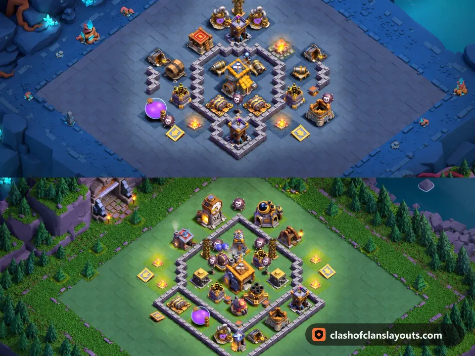 BH8 Trophy Base Layout 26: Clash of Clans Builder Hall 8 trophy base layout, full base picture