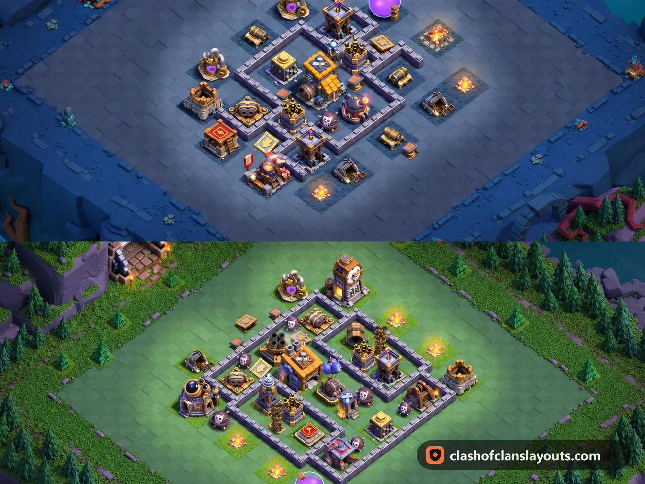 BH8 Trophy Base Layout 27: Clash of Clans Builder Hall 8 trophy base layout, full base picture