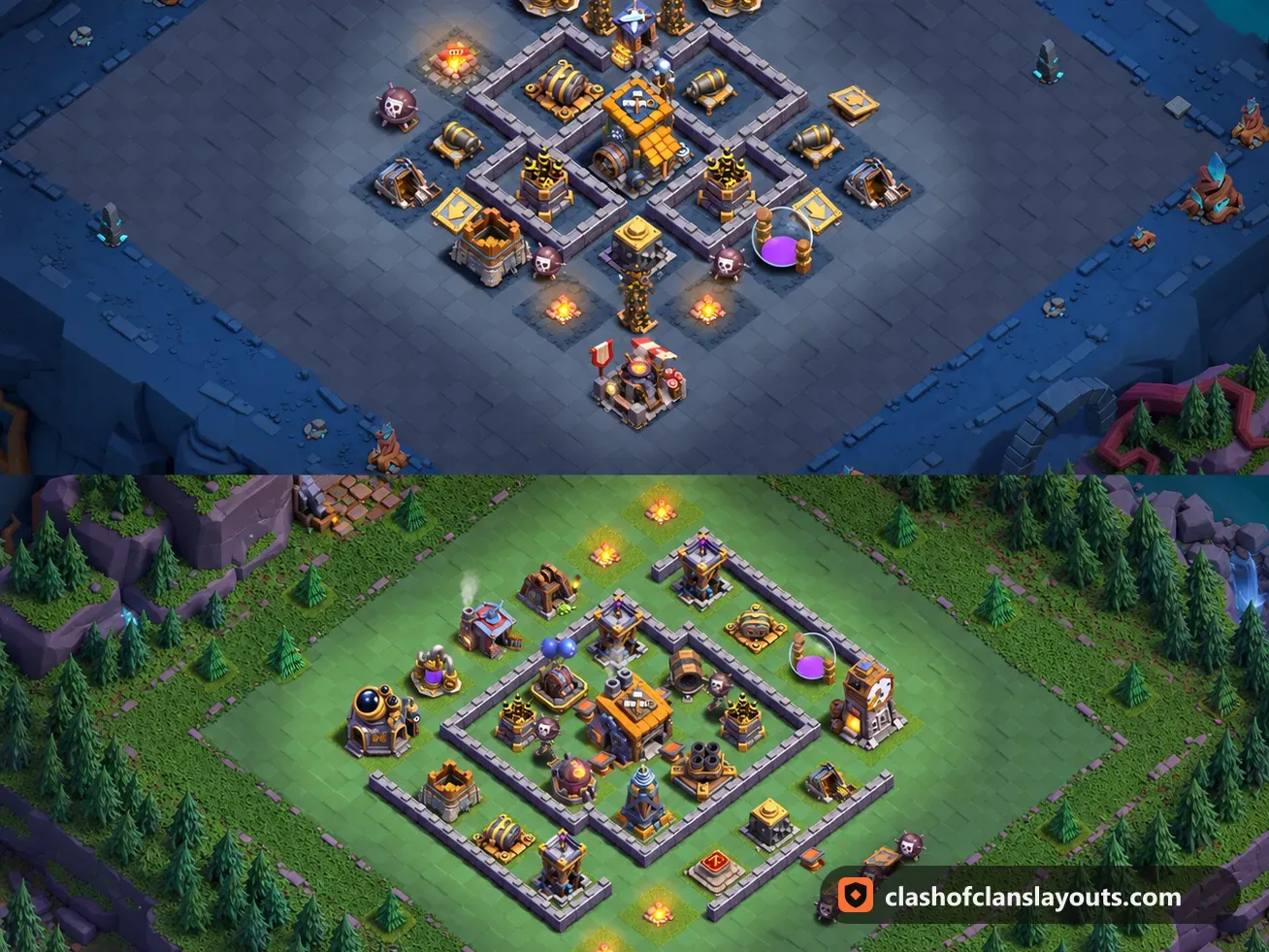 BH8 Trophy Base Layout 28: Clash of Clans Builder Hall 8 trophy base layout, full base picture