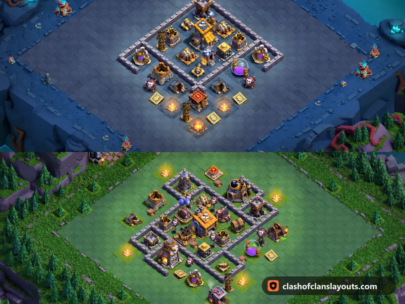 BH8 Trophy Base Layout 29: Clash of Clans Builder Hall 8 trophy base layout, full base picture