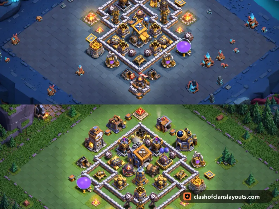 BH9 Trophy Base Layout 41: Clash of Clans Builder Hall 9 trophy base layout, full base picture