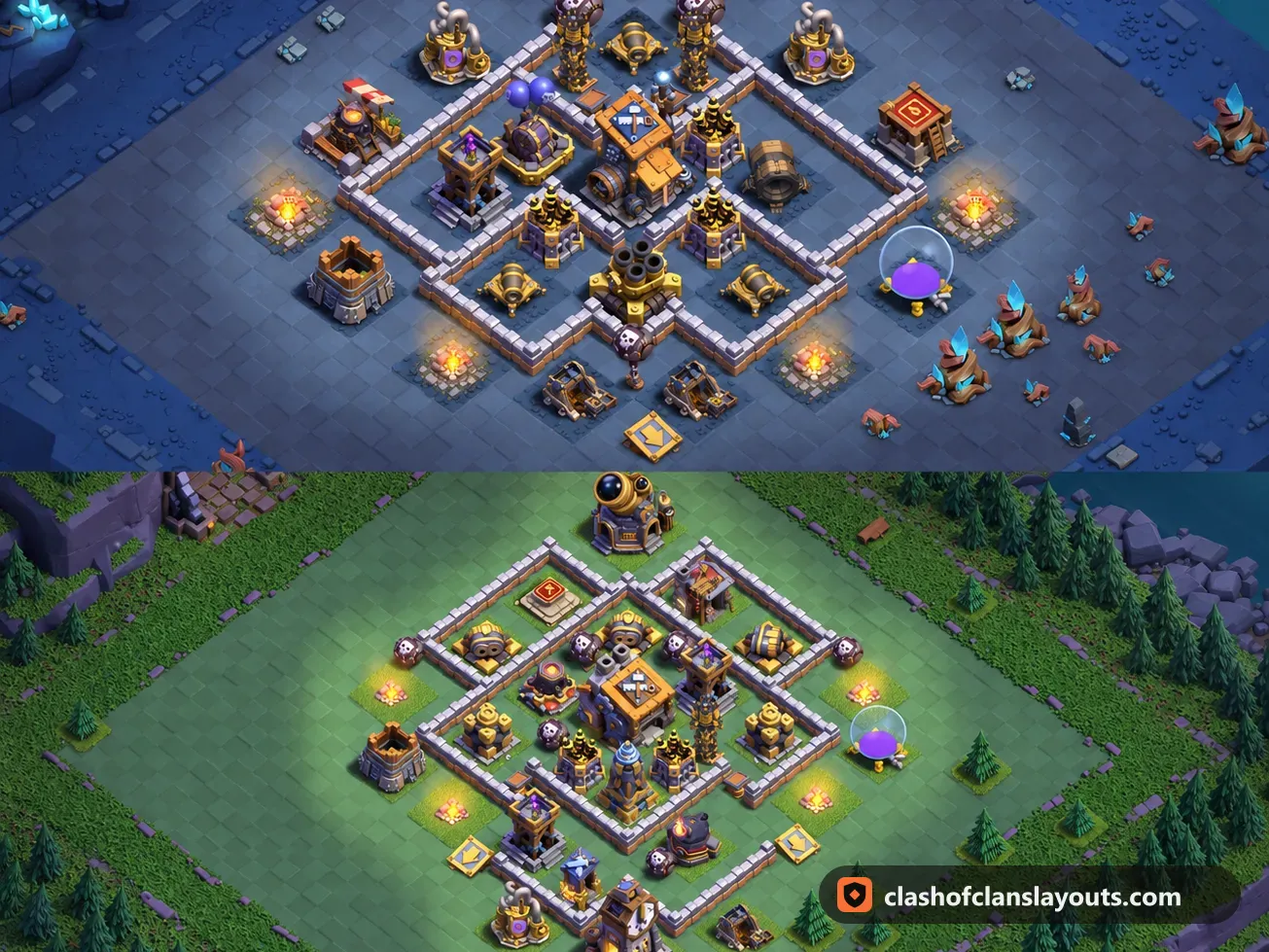 BH9 Trophy Base Layout 47: Clash of Clans Builder Hall 9 trophy base layout, full base picture