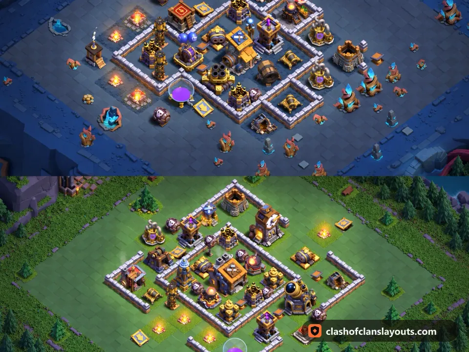 BH9 Trophy Base Layout 49: Clash of Clans Builder Hall 9 trophy base layout, full base picture