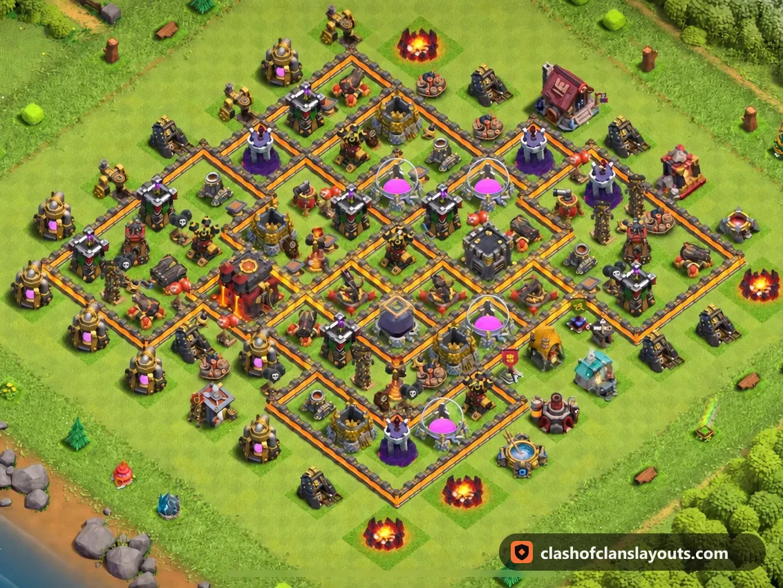 Base da Farm TH10 223: layout base farm per Municipio 10 di Clash of Clans, immagine completa della base