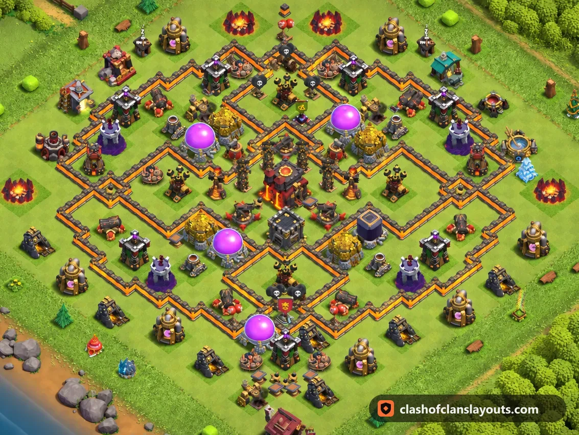 Base da Farm TH10 226: layout base farm per Municipio 10 di Clash of Clans, immagine completa della base