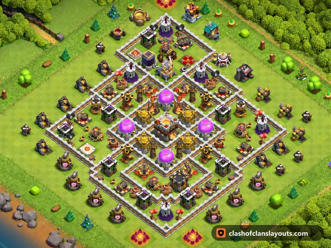 TH11 Farm Base Layout 57: Clash of Clans Town Hall 11 farm base layout, full base picture