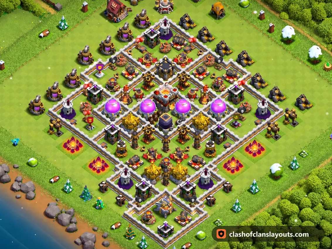 Base da Farm TH11 59: layout base farm per Municipio 11 di Clash of Clans, immagine completa della base