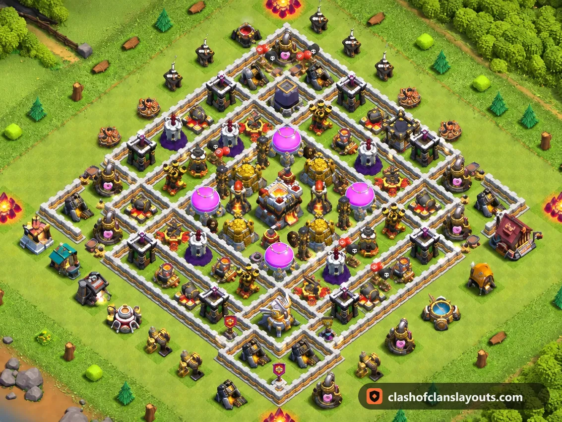 Base da Farm TH11 66: layout base farm per Municipio 11 di Clash of Clans, immagine completa della base