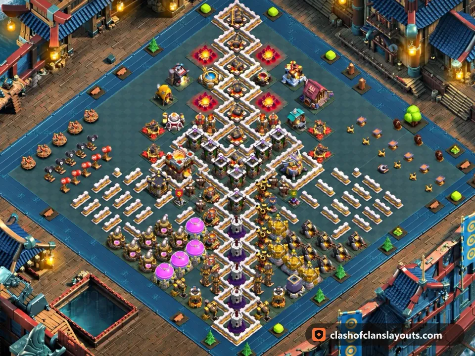 TH11 Funny Base Layout 86: Clash of Clans Town Hall 11 fun base layout, full base picture
