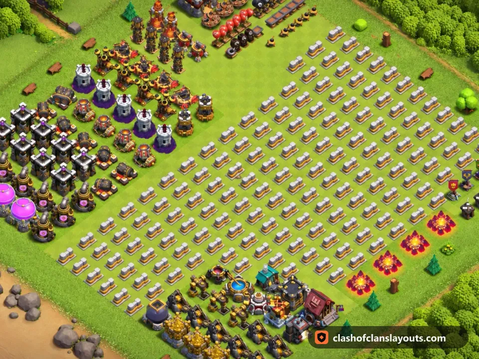 TH11 Funny Base Layout 90: Clash of Clans Town Hall 11 fun base layout, full base picture